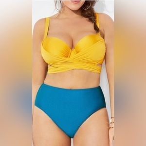 PLUS SIZE SWIM | Gabi Fresh x Swimsuits For All wrap bikini top and bottom